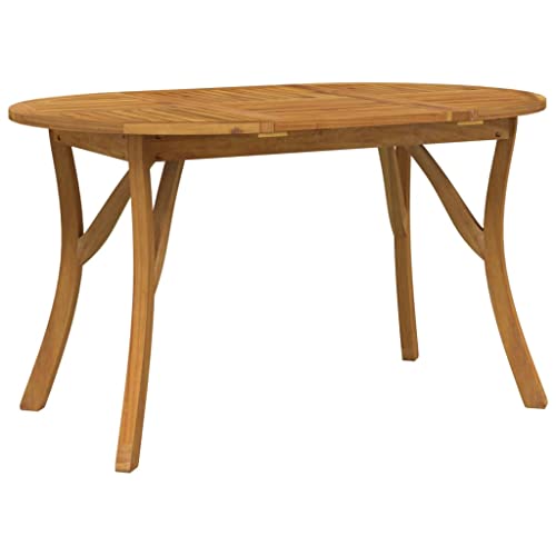 Willood Gartentisch Massivholz Akazie grau oval 150 x 90 x 75 cm Outdoor Balkon Garten Table