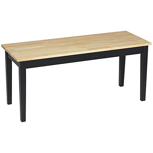 HOMCOM Sitzbank 2-Sitzer Essbank Holzbank, Küchenbank Wohnzimmerbank für Küche, Eingang, bis 220 kg belastbar, Kiefernholz, Natur, 102 x 36 x 45 cm