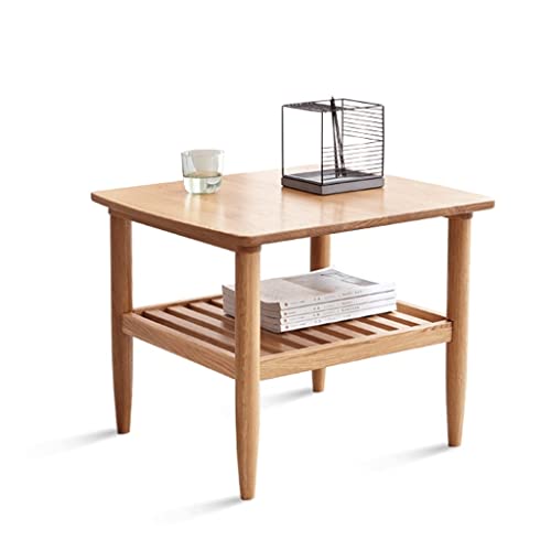 Beistelltisch Kleiner Massivholz-Couchtisch mit abgerundeten Ecken, modernes minimalistisches Wohnzimmer, Kleiner Couchtisch 23 * 23 * 19 Zoll, perfekte Möbel