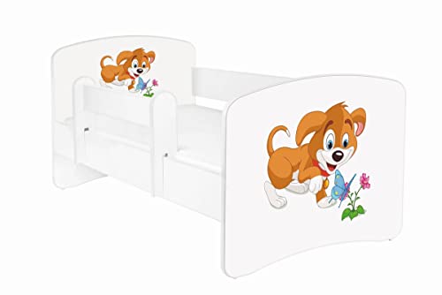 AS TOR Hugo 70x140cm Matratze Abnehmbarem Geländer   Schlafzimmer Kindermöbel Kinderbetten Mädchen Junge,, Solide Sicher   Hund