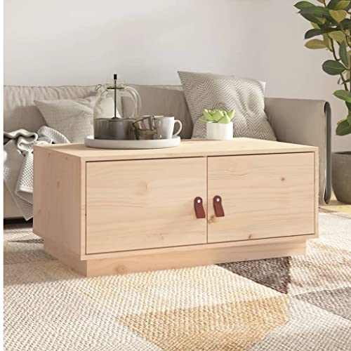 WEMYUFURN Couchtisch 80x50x35 cm Massivholz Kiefer, Couchtisch, Wohnzimmertisch, Beistelltisch - für Wohnzimmer und Büro - Mittelpunkt für Ihr Zuhause