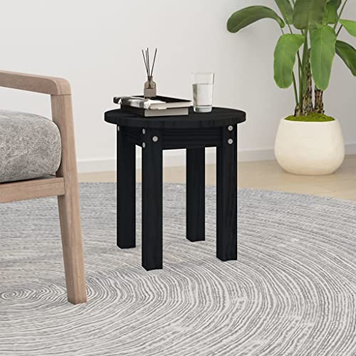 WEMYUFURN Couchtisch Schwarz 35x35 cm Massivholz Kiefer, Couchtisch, Wohnzimmertisch, Beistelltisch - für Wohnzimmer und Büro - Mittelpunkt für Ihr Zuhause