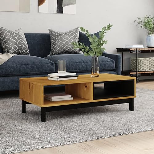 WEMYUFURN Couchtisch FLAM 100x50x32,5 cm Massivholz Kiefer, Couchtisch, Wohnzimmertisch, Beistelltisch - für Wohnzimmer und Büro - Mittelpunkt für Ihr Zuhause