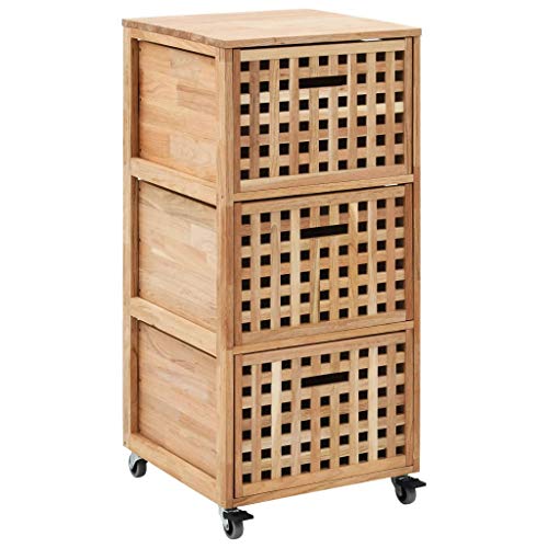 CIADAZ Badezimmerschrank, Badschrank, Badezimmer Möbel, Badmöbel Für Kleine Bäder, 41×41×91 cm Walnuss Massivholz