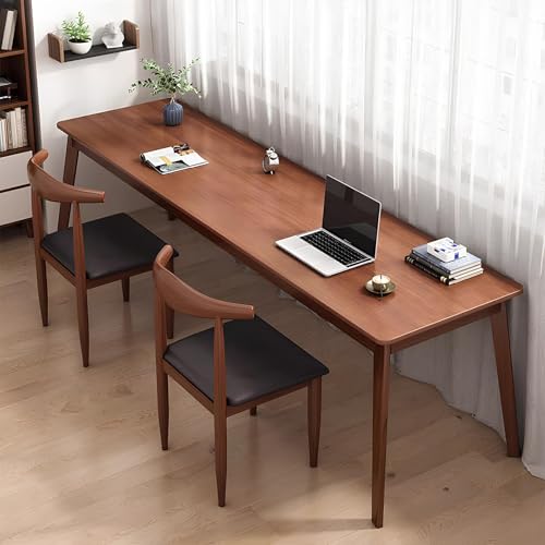 Executive-Schreibtisch aus Massivholz für 2 Personen, moderner Walnussholz-Schreibtisch für Zuhause, Büro, großer 160 cm Computer-Arbeitsplatz mit Schreibtisch-Funktion