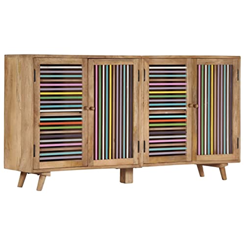 JUNZAI Sideboard, Kommode Schlafzimmer, Schlafzimmer Möbel, Esszimmer Schrank, Komodenschrank, Büromöbel, Buffetschrank, 150x30x75 cm Massivholz Mango