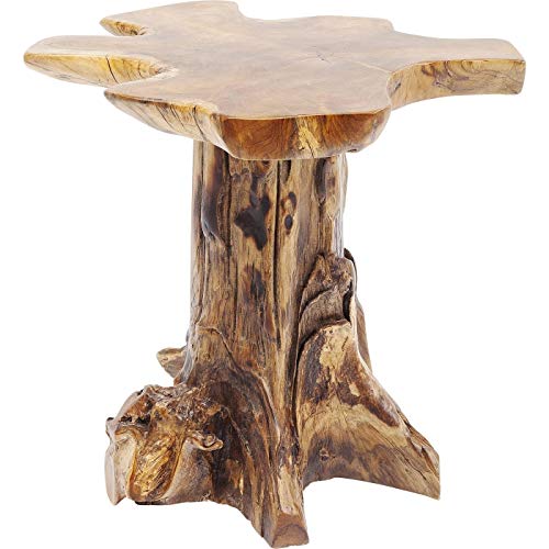 Kare Design Beistelltisch Tree Klein Nature, Braun, Teak Massivholz, Wohnzimmertisch, Couchtisch, 50x40x40cm (H/B/T)