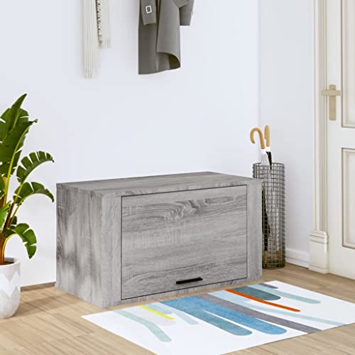 TECHPO Home & Garden Artikel Wandschrank Schuhschrank Grau Sonoma 70x35x38cm Kiefer Massivholz