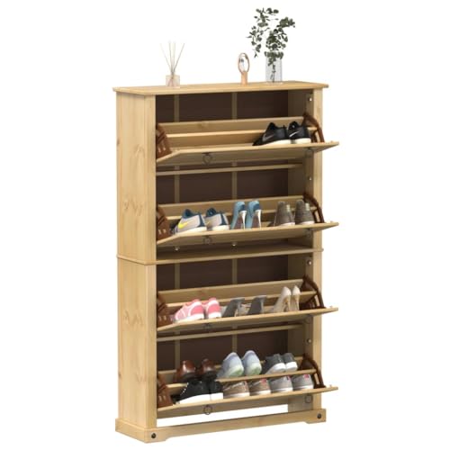 Homgoday Schuhaufbewahrung Schuh Organizer Organizer Viel Stauraum Flur Schlafzimmer Eingang Corona 99x32x163,5 cm Kiefer