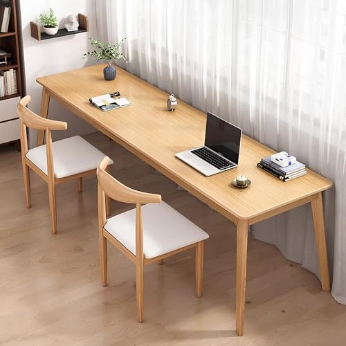 Schreibtisch aus Massivholz für 2 Personen, moderner Chefbüro-Schreibtisch mit großem Schreibtisch, Arbeitszimmer für zwei Holz-Computer-Arbeitsplat z (140 x 50 x 74,9 cm)