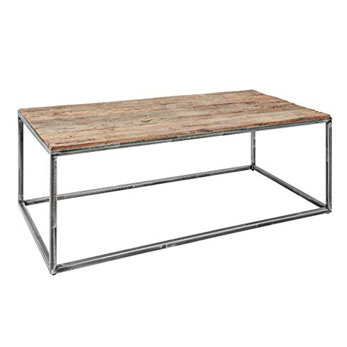 Invicta Interior Industrial Couchtisch Barracuda 110cm recyceltes Holz mit geflexten Beinen Wohnzimmertisch Holztisch