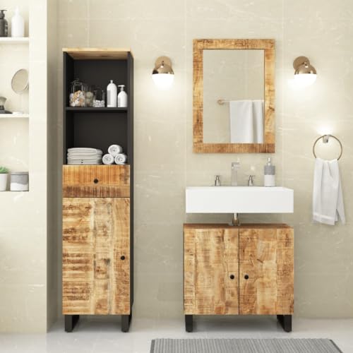 ZEYUAN 3 TLG. Set Mango, Badezimmerschrank, Badezimmermöbel Set, Bathroom Furniture Sets,,, Möbel Modern Set   3200637