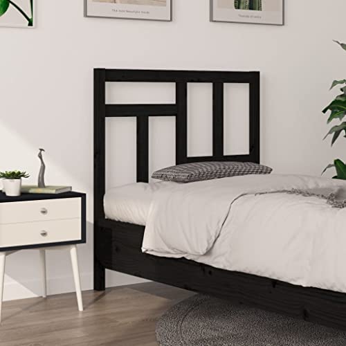 TEKEET Home Möbel Bett Kopfteil schwarz 95,5x4x100cm Größe Massivholz Kiefer