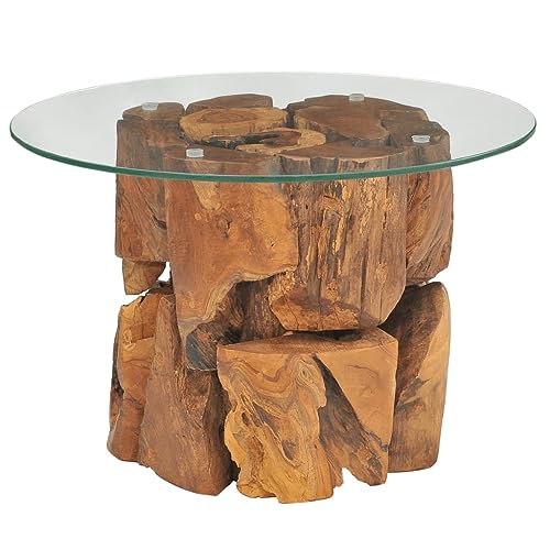 vidaXL Massivholz Couchtisch 60 cm Beistelltisch Kaffeetisch Teak Treibholz