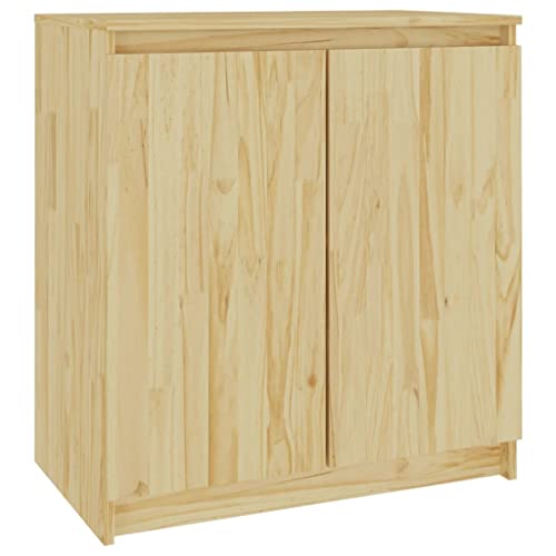 vidaXL Massivholz Kiefer Beistellschrank 2 Fächer Sideboard Kommode Anrichte Schrank Mehrzweckschrank Standschrank Lagerschrank 60x36x65cm