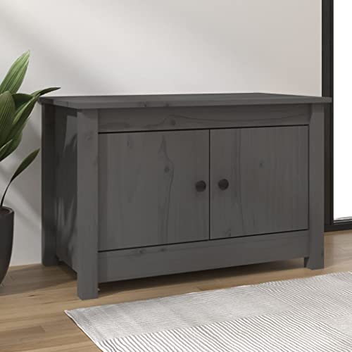 Schuhschrank Grau,Freistehende Schränk,Schlafzimmer Schrank,Dielenschrank,Ein gangs-Schuhschrank,Mehrzw eckschrank,für Flur,Bad,Wohnzimmer,Einga ngstür,Wohnzimmer,70x38x 45,5 cm Massivholz Kiefer